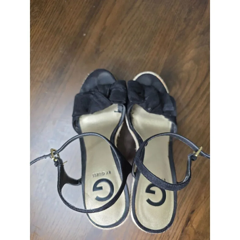 G by‎ Guess platform sandals wedges Black women size 7